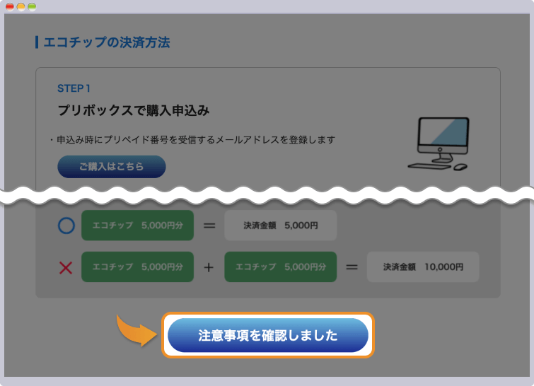 注意事項を確認する
